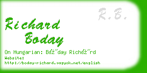 richard boday business card